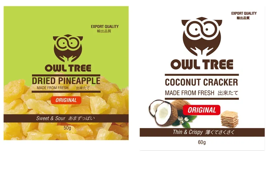 OWLTREE Dried Pineapple and Coconut Cracker packs