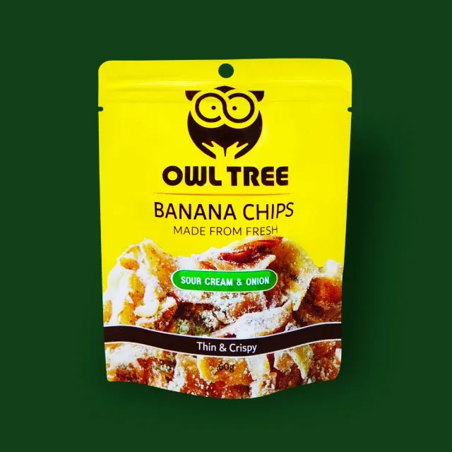 OWLTREE Banana Chips Sour Cream & Onion pack