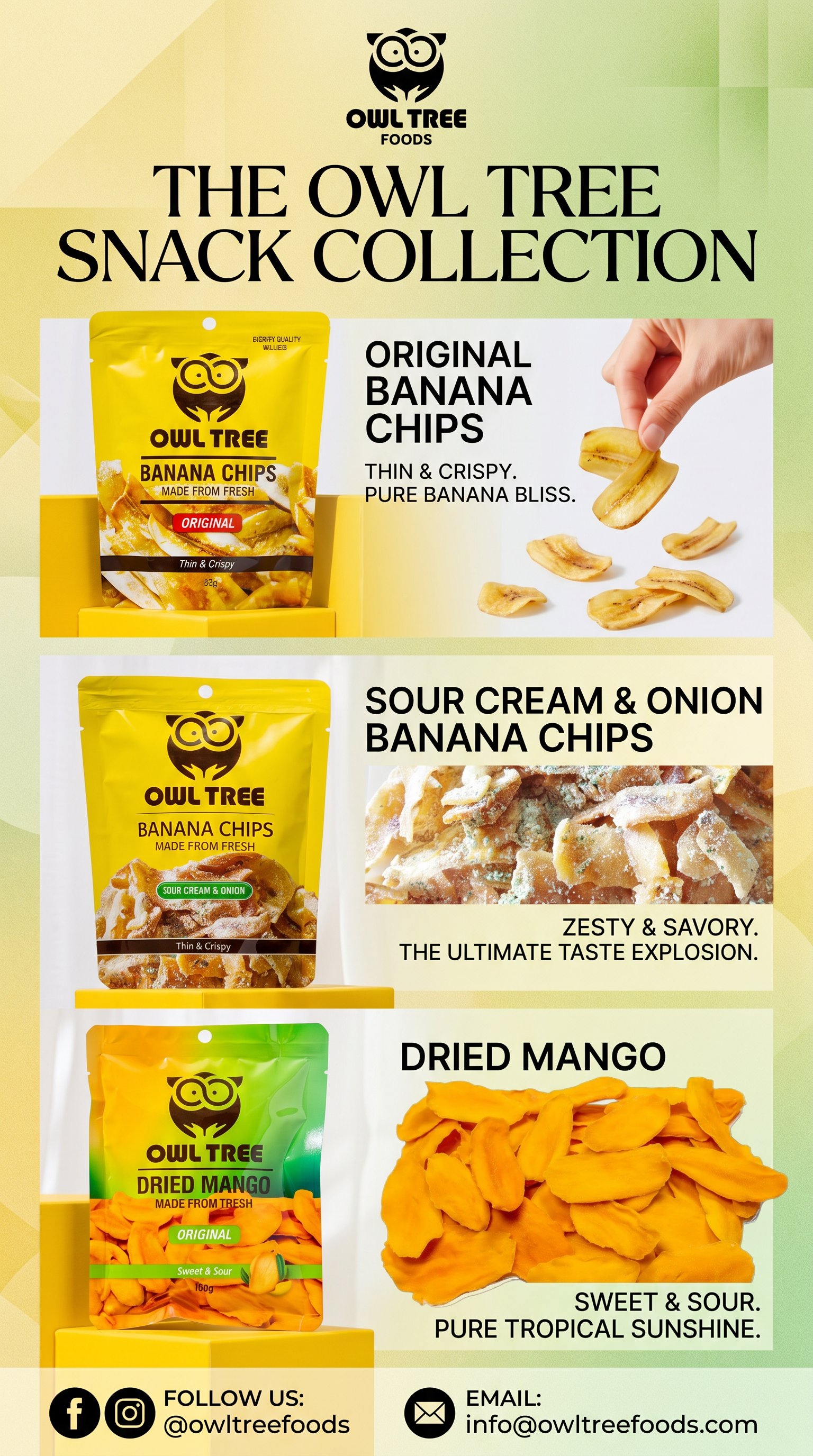 Owl Tree tropical snack collection poster